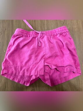 J. Crew Bright Pink Elastic Waist Drawstring Womens Shorts small euc